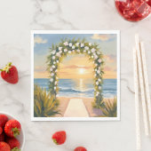 Beach Wedding Arch Floral Watercolor スタンダードランチョンナプキン (インサイチュ)