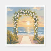 Beach Wedding Arch Floral Watercolor スタンダードランチョンナプキン (正面)
