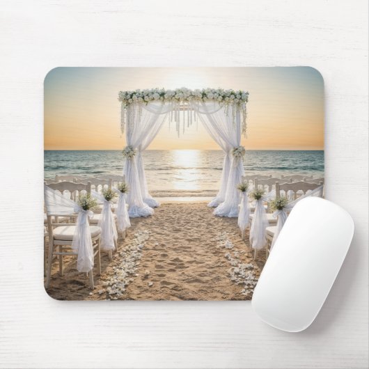 Beach Wedding Arch With Sunset Sky マウスパッド (マウス)
