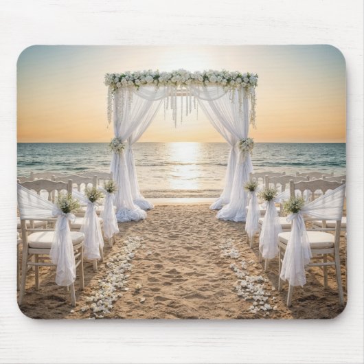 Beach Wedding Arch With Sunset Sky マウスパッド (正面)