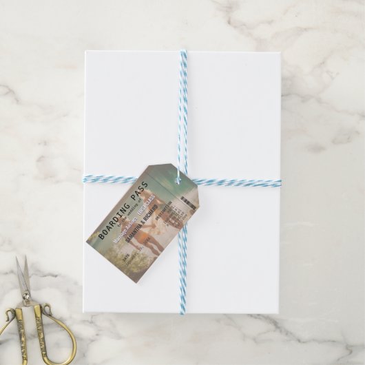 Beach Wedding Boarding Pass Romantic  ギフトタグ (より糸つき)