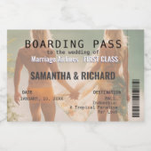 Beach Wedding Boarding Pass Romantic  リキュールボトルラベル (シングルラベル)