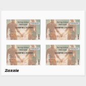 Beach Wedding Boarding Pass Romantic 長方形シール (シート)