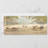 Beach Wedding Boarding Pass Romantic Beach  招待状 (裏面)