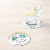 Beach Wedding Custom Drink Coasters Sea Turtles ラウンドペーパーコースター (インサイチュ)