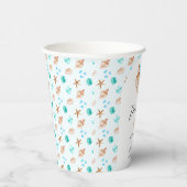 Beach Wedding Elegant Coastal Seashell Thank you  紙コップ (右)