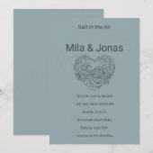 Beach Wedding Invitation Coastal Boho Waves 招待状 (正面/裏面)