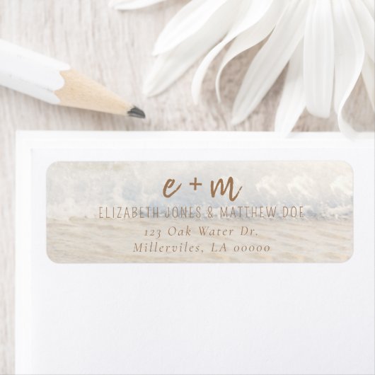 Beach Wedding Invitation Seaside/Oceanside Wedding ラベル (インサイチュ)