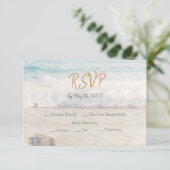 Beach Wedding Invitation Seaside/Oceanside Wedding 出欠カード (スタンド正面)