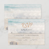 Beach Wedding Invitation Seaside/Oceanside Wedding 出欠カード (正面/裏面)