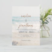 Beach Wedding Invitation Seaside/Oceanside Wedding 招待状 (スタンド正面)