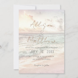 Beach Wedding Invitation Seaside/Oceanside Wedding 招待状
