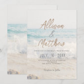 Beach Wedding Invitation Seaside/Oceanside Wedding 招待状 (正面/裏面)