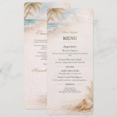 Beach Wedding Menu Template メニュー (正面/裏面)
