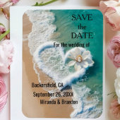 Beach Wedding Monogram Hearts in the Sand Magnet マグネット