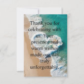 Beach Wedding Monogram Hearts in the Sand Magnet T サンキューカード (正面)