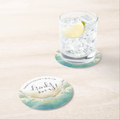 Beach Wedding Ocean Shore Custom Drink Coasters ラウンドペーパーコースター (インサイチュ)