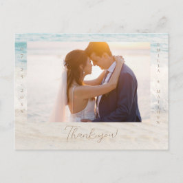 Beach Wedding Photo Thank you Postcard ポストカード