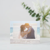 Beach Wedding Photo Thank you Postcard ポストカード (スタンド正面)