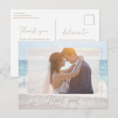 Beach Wedding Photo Thank you Postcard ポストカード (正面/裏面)