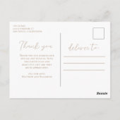 Beach Wedding Photo Thank you Postcard ポストカード (裏面)