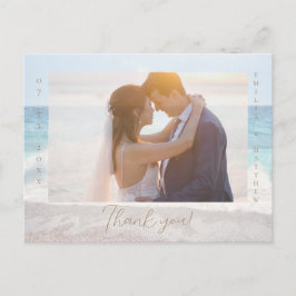 Beach Wedding Photo Thank you Postcard ポストカード