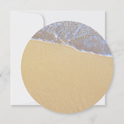 Beach Wedding Sand Dollar Round Invitations 招待状 (裏面)