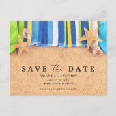 Beach Wedding Save The Date 案内ポストカード (正面)
