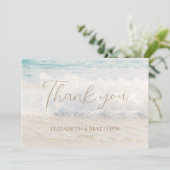 Beach Wedding Seaside/Oceanside Thank You Card サンキューカード (スタンド正面)