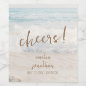 Beach Wedding Seaside/Oceanside Wedding ワインラベル (シングルラベル)