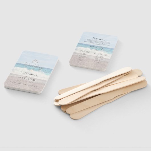 Beach Wedding Seaside/Oceanside Wedding Program ハンドファン (組立なし)