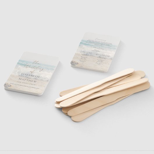 Beach Wedding Seaside/Oceanside Wedding Program ハンドファン (組立なし)