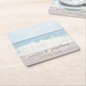 Beach Wedding | Seaside Wedding スクエアペーパーコースター (アングル)