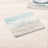 Beach Wedding | Seaside Wedding スクエアペーパーコースター (アングル)