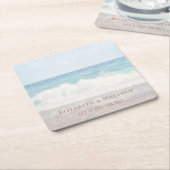 Beach Wedding | Seaside Wedding スクエアペーパーコースター (アングル)