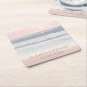 Beach Wedding | Seaside Wedding スクエアペーパーコースター (アングル)