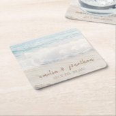 Beach Wedding | Seaside Wedding スクエアペーパーコースター (アングル)