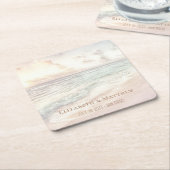 Beach Wedding | Seaside Wedding スクエアペーパーコースター (アングル)