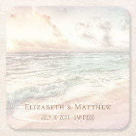 Beach Wedding | Seaside Wedding スクエアペーパーコースター