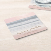 Beach Wedding | Seaside Wedding スクエアペーパーコースター (アングル)