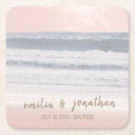 Beach Wedding | Seaside Wedding スクエアペーパーコースター