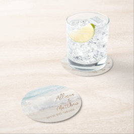 Beach Wedding | Seaside Wedding ラウンドペーパーコースター