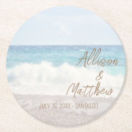 Beach Wedding | Seaside Wedding ラウンドペーパーコースター