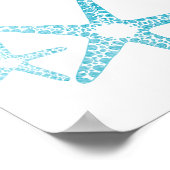 Beach Wedding Starfish Welcome Sign ポスター (角)