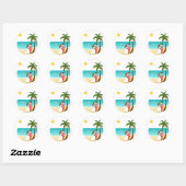 Beach Wedding Sticker ラウンドシール (シート)