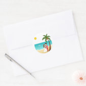 Beach Wedding Sticker ラウンドシール (封筒)