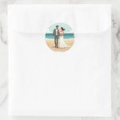 Beach Wedding Sticker  ラウンドシール (バッグ)