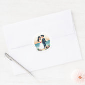Beach Wedding Stickers ラウンドシール (封筒)