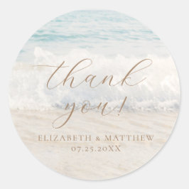 Beach Wedding | Thank You Sticker ラウンドシール