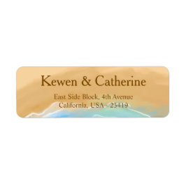 Beach Wedding Watercolor ラベル